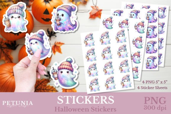 Cute Ghost Halloween Stickers