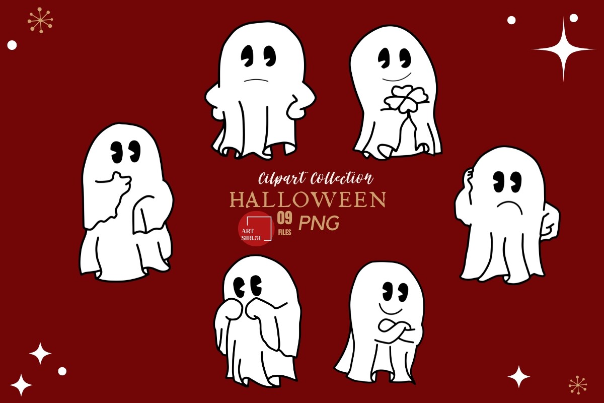 π» Cute Ghosts Halloween Art - 9 PNG Fi Graphic by Artsiri51 Β· Creative ...