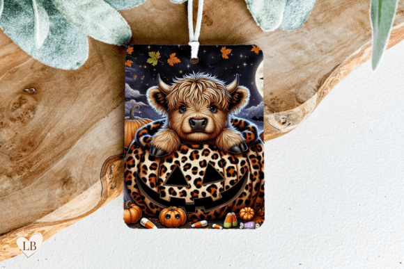 Halloween Highland Cow Air Freshener PNG