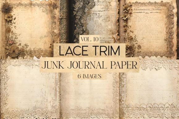 Lace Trim Junk Journal Paper Vol. 10