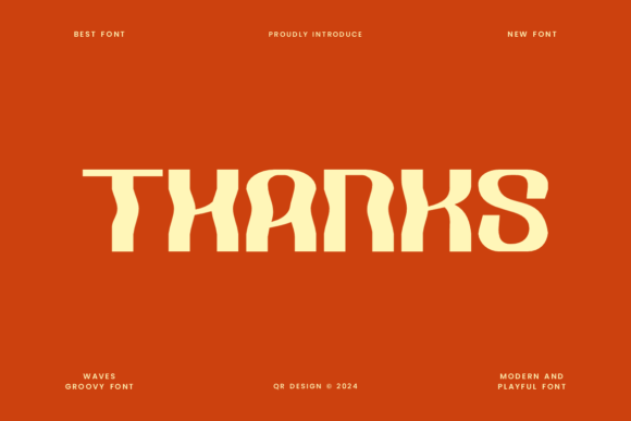 Ombak Groovy Font PNG with transparent background - Preview 5