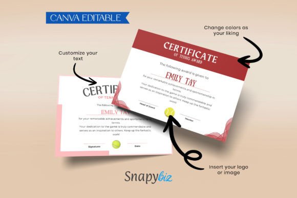Tennis Award Certificates Templates