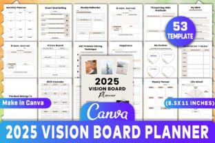 2025 Vision Board Planner Graphic by KDP GRAVITY · Creative Fabrica