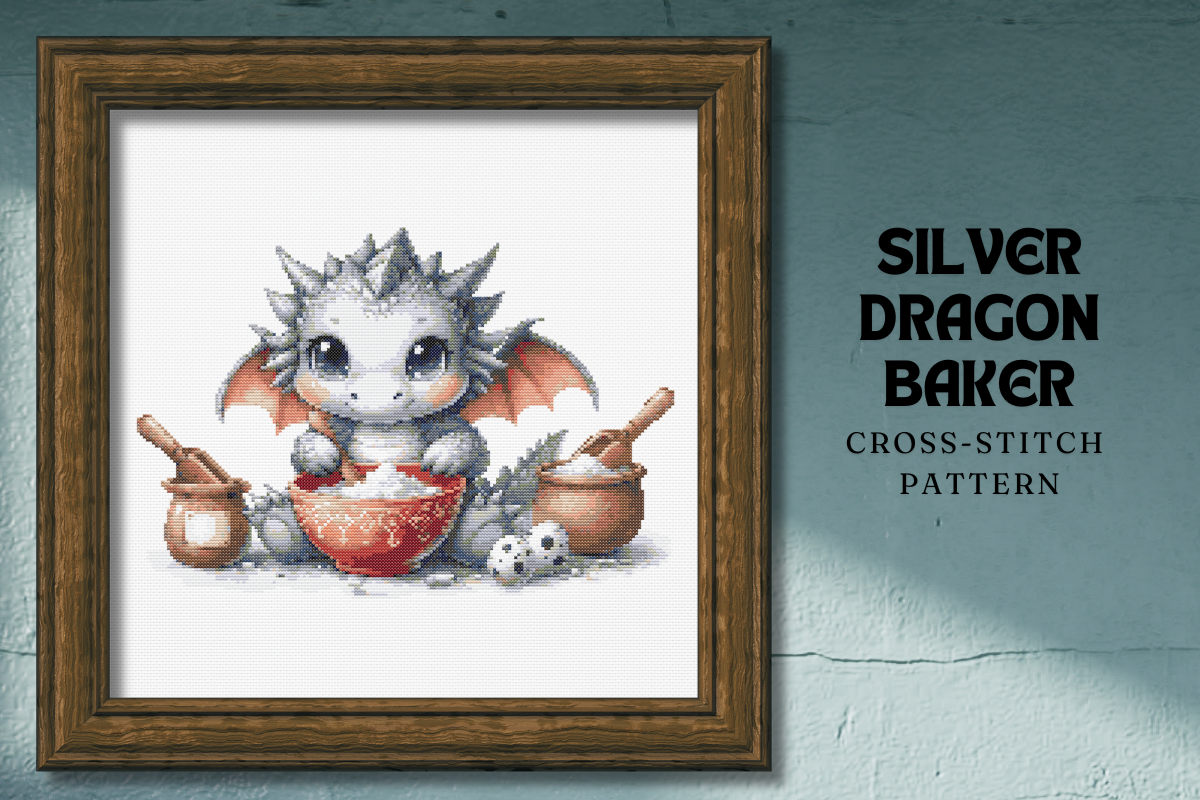 Baker Silver Baby Dragon Cross-Stitch