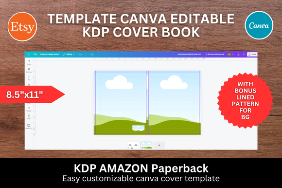 Canva KDP book cover template bundle for publishing projects