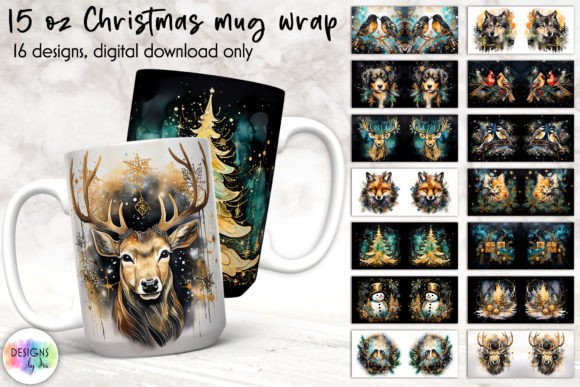 Christmas Holiday Mug Wrap Bundle Graphics