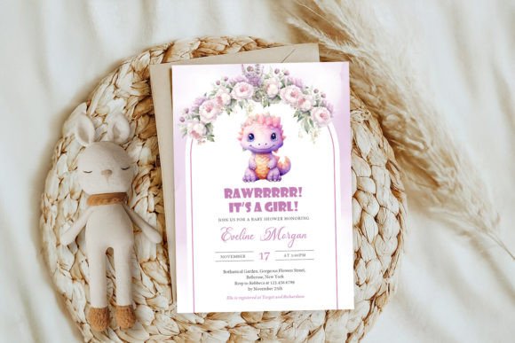 Cute Dinosaur Baby Girl Boho Arch Purple