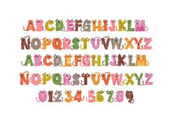 Emoticat Font PNG with transparent background - Preview 1