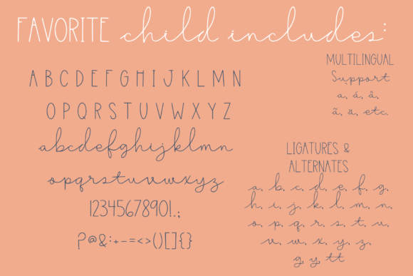 Favorite Child Font PNG with transparent background - Preview 1