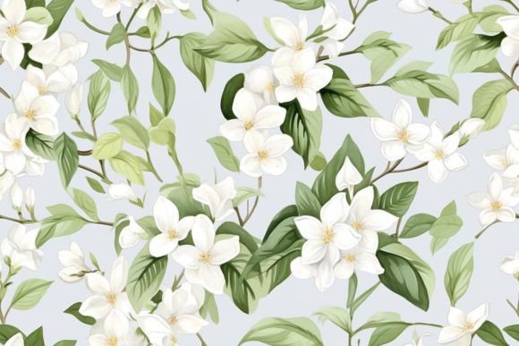 Floral illustration Damask pattern