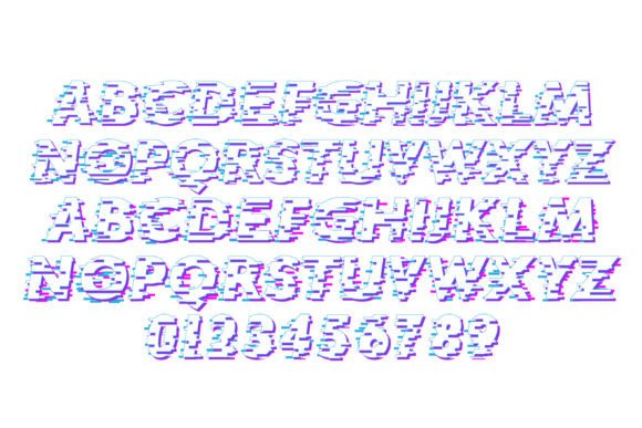 Game Glitch Font PNG with transparent background - Preview 2