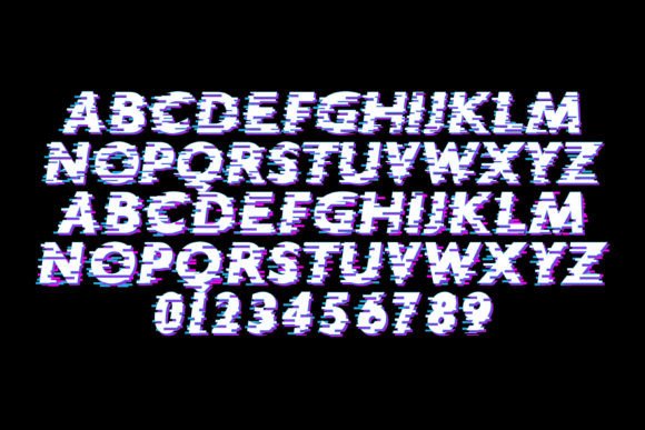Game Glitch Font PNG with transparent background - Preview 3
