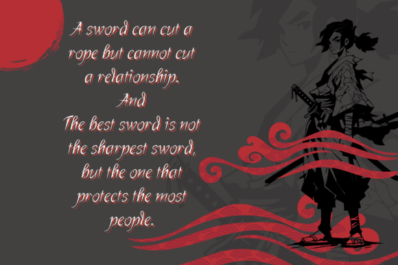 Katana Blade Font PNG with transparent background - Preview 5