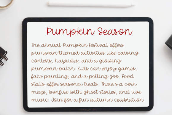 Pumpkin Planner Font font preview - 5