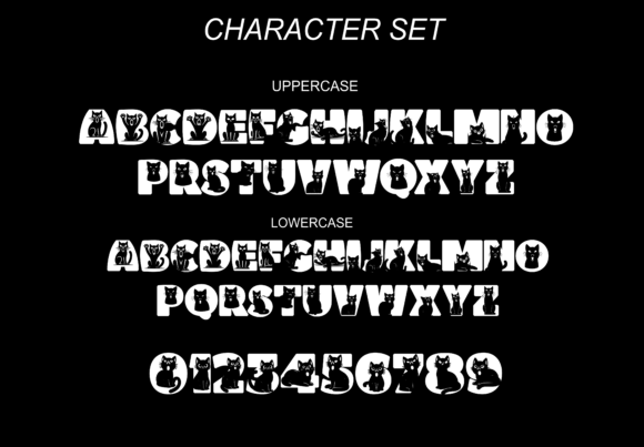 Shock Cat Font PNG with transparent background - Preview 2