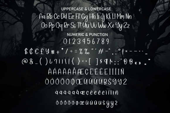 Simple Spooky Font PNG with transparent background - Preview 6