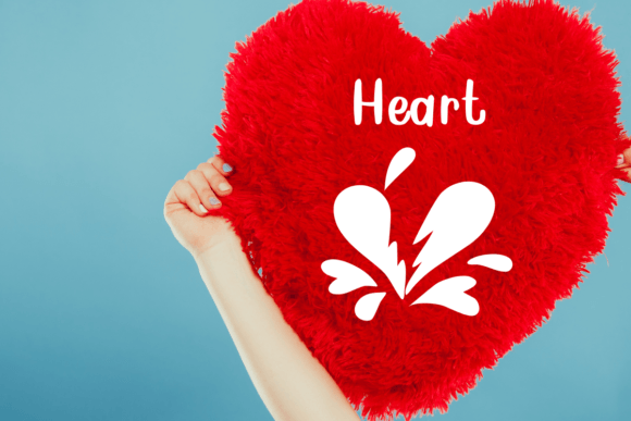 Singles Day Heart Font PNG with transparent background - Preview 5