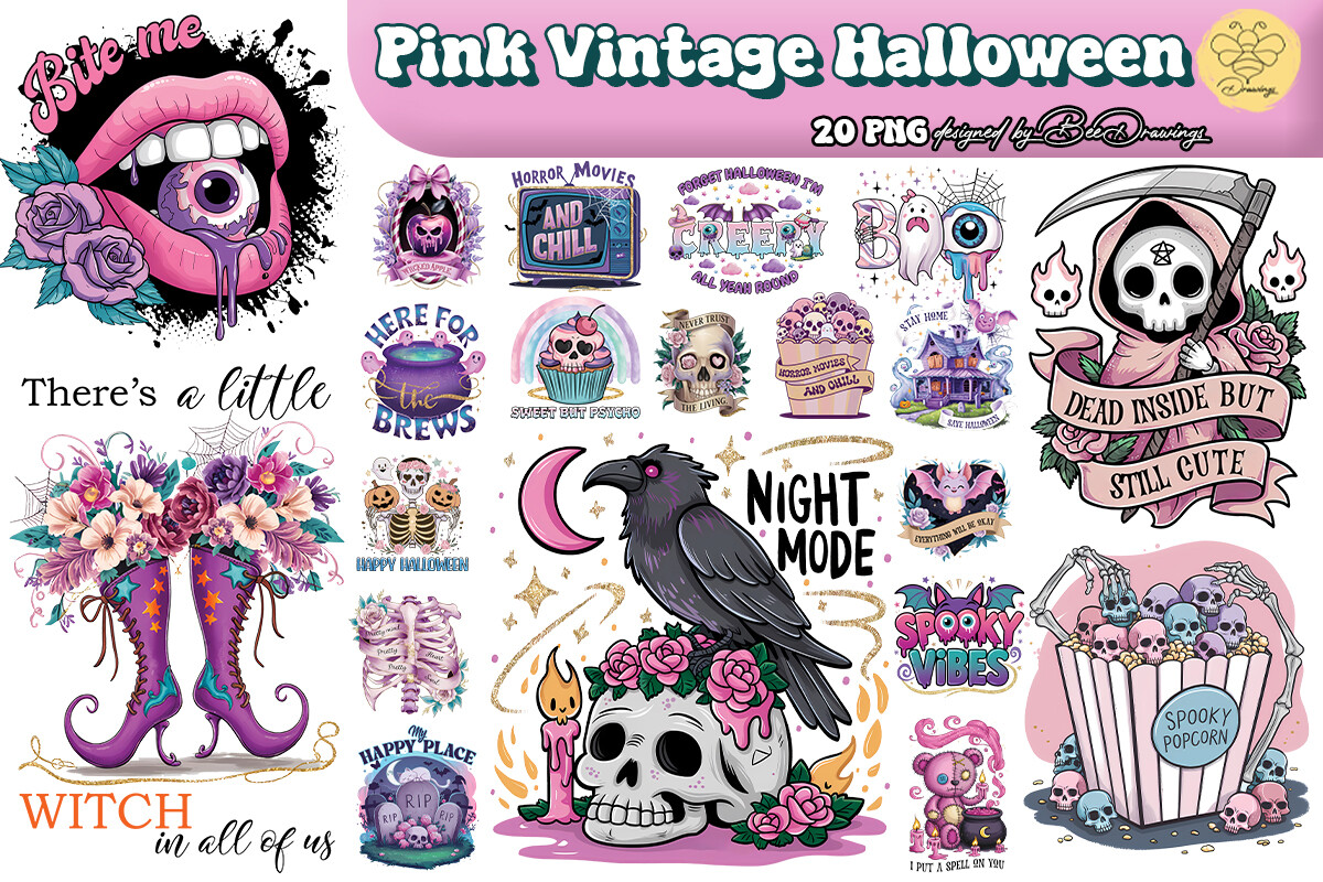 Vintage Halloween Sublimation Bundle Graphic by BeeDrawings · Creative ...