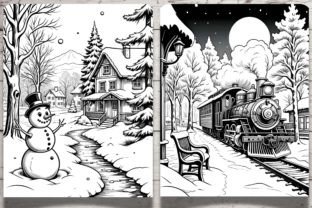 37 Snowy Scenes Coloring Pages Graphic by ADCPArt · Creative Fabrica