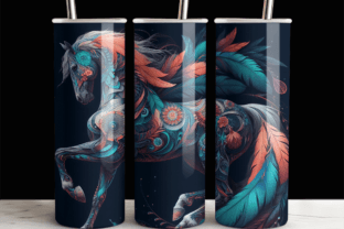 Boho Horse Floral Tumbler Wrap PNG 20Oz Graphic by RahatKDP · Creative ...