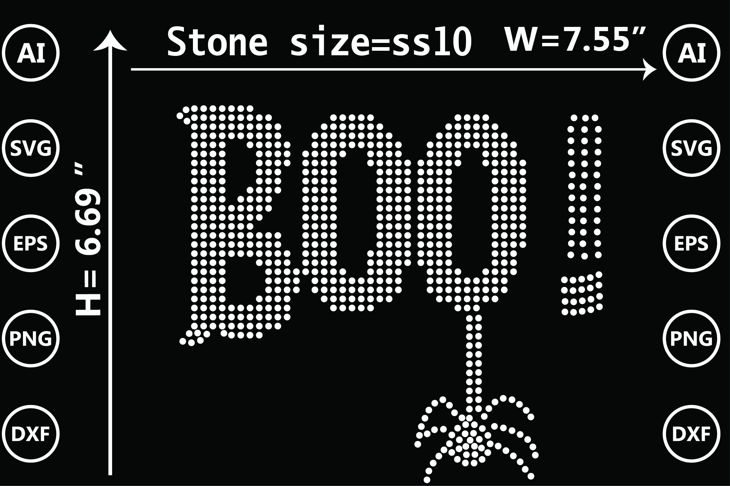 Rhinestone Boo Boo! Rhinestone Design Template Graphic by TRANSFORM20 · Creative Fabrica