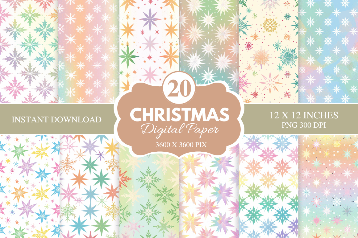 Christmas Digital Paper Bundle Graphic by Regulrcrative · Creative Fabrica