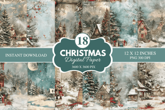 Christmas Digital Paper Bundle