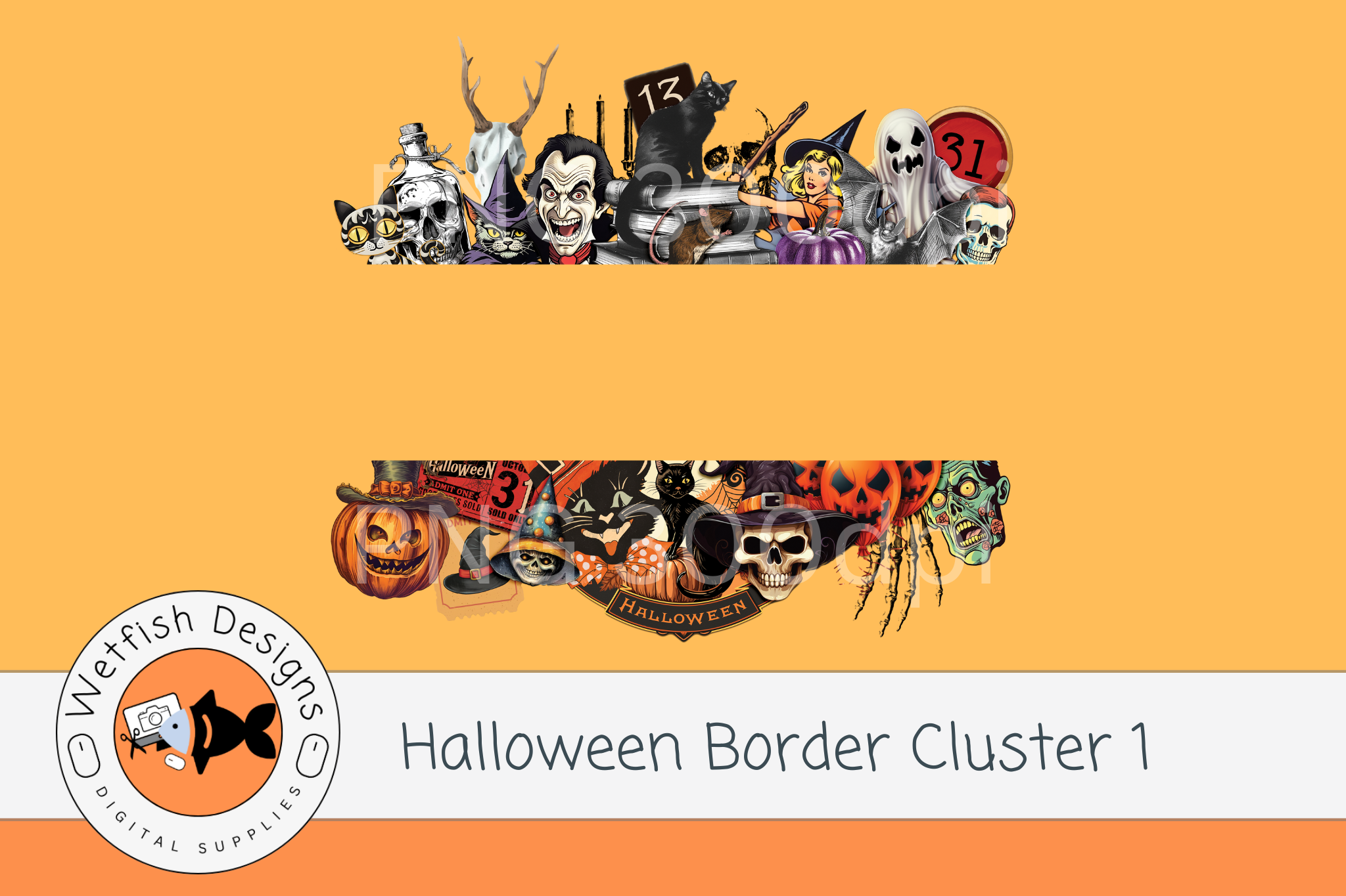 Halloween PNG Border 1 Graphic by Wetfish Designs · Creative Fabrica