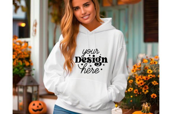 Halloween Women Hoodie Mockup 223 Graphic Hoodies & Sweatshirts By MockupMatrixStore