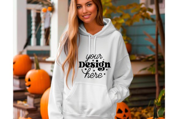Halloween Women Hoodie Mockup 224 Graphic Hoodies & Sweatshirts By MockupMatrixStore