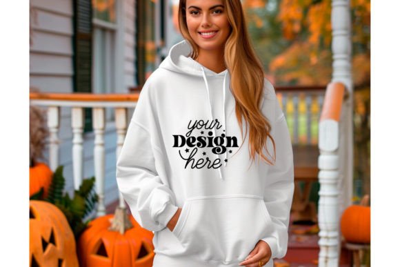 Halloween Women Hoodie Mockup 231 Graphic Hoodies & Sweatshirts By MockupMatrixStore