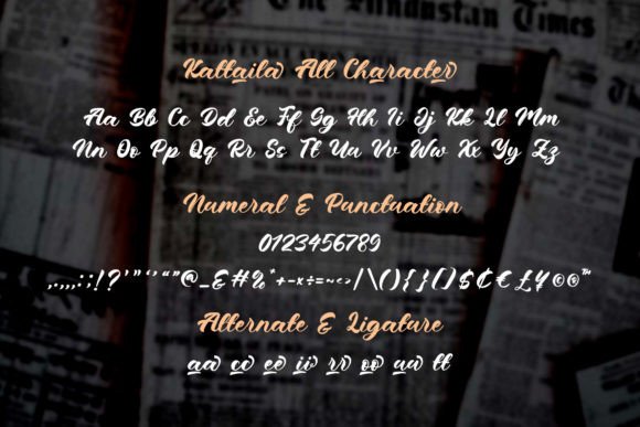 Kattaila Font PNG with transparent background - Preview 1