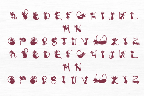Lovely Cat Font PNG with transparent background - Preview 1