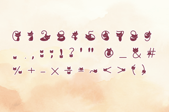 Lovely Cat Font PNG with transparent background - Preview 2