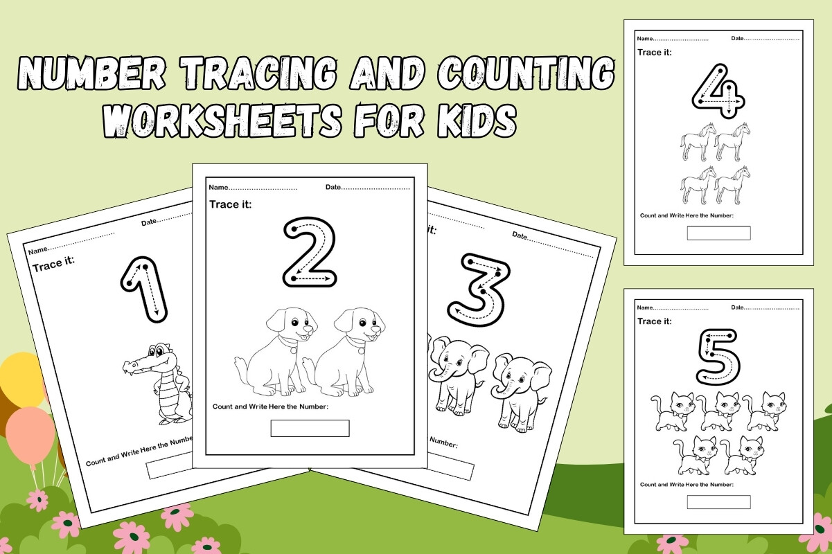 Number Tracing and Counting Worksheets cover