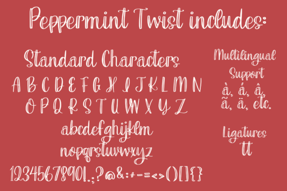 Peppermint Twist Font PNG with transparent background - Preview 2