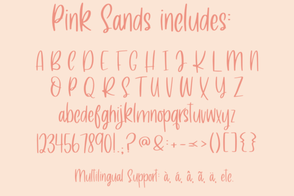 Pink Sands Font PNG with transparent background - Preview 2