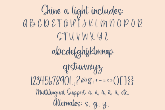 Shine a Light Font PNG with transparent background - Preview 3
