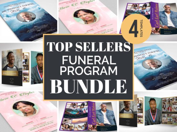 Top Sellers Funeral Program Bundle, Word Graphic Print Templates By Godserv Designs