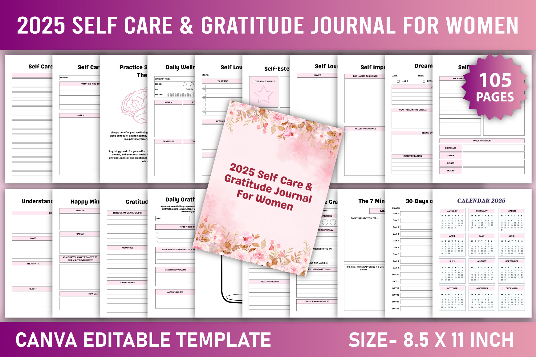 2025 Self Care & Gratitude Journal Women Graphic by KDP GALLERY ...