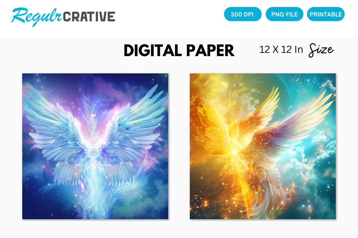 Angelic Reiki Journey Digital Paper Pack Graphic by Regulrcrative ...