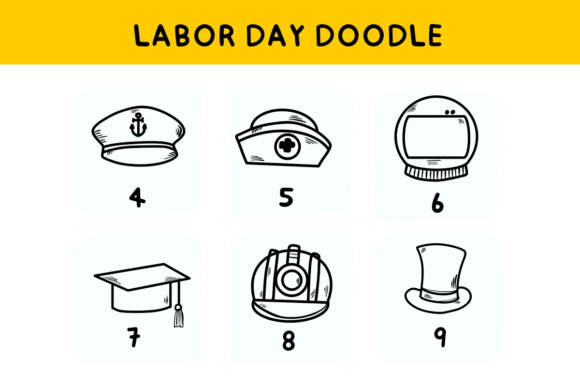 Labor Day Doodle Font PNG with transparent background - Preview 3
