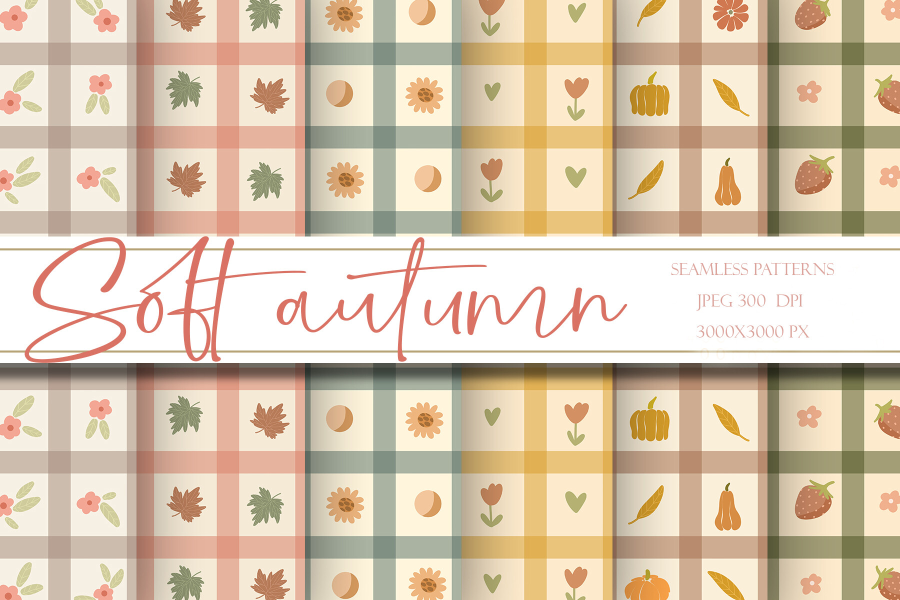 Soft Fall Boho Plaid Digital Paper