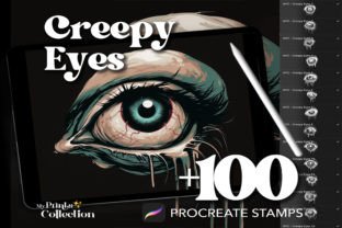 100+ Procreate Creepy Eyes Stamps Graphic by myprintscollection ...