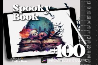 100+ Procreate Spooky Book Stamps Graphic by myprintscollection ...