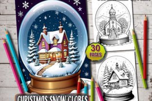 30 Christmas Snow Globes Coloring Pages Graphic by ADCPArt · Creative ...