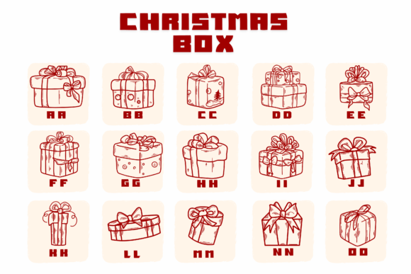 Christmas Box Font PNG with transparent background - Preview 1
