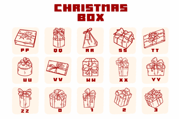 Christmas Box Font PNG with transparent background - Preview 2