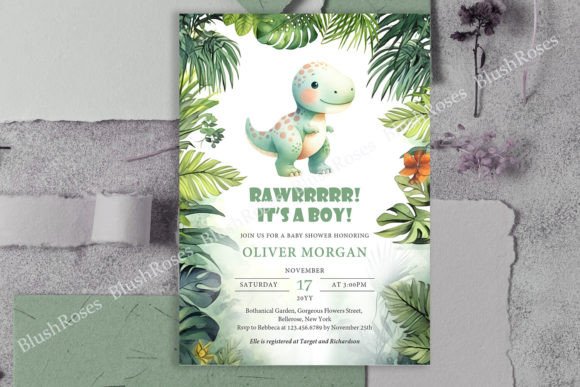 Cute Baby Dinosaur T-rex Tropical Boy