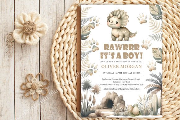 Cute Baby Dinosaur Gender Neutral Boho I